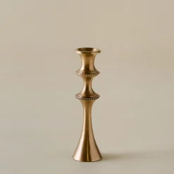 VND8550 FINE ARTS AND CRAFTS Adler Antiqued Brass Etched Taper Holder