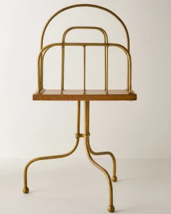 VND6622 ARVIND EXPO-CRAFTS Antique Brass and Wood Media Stand