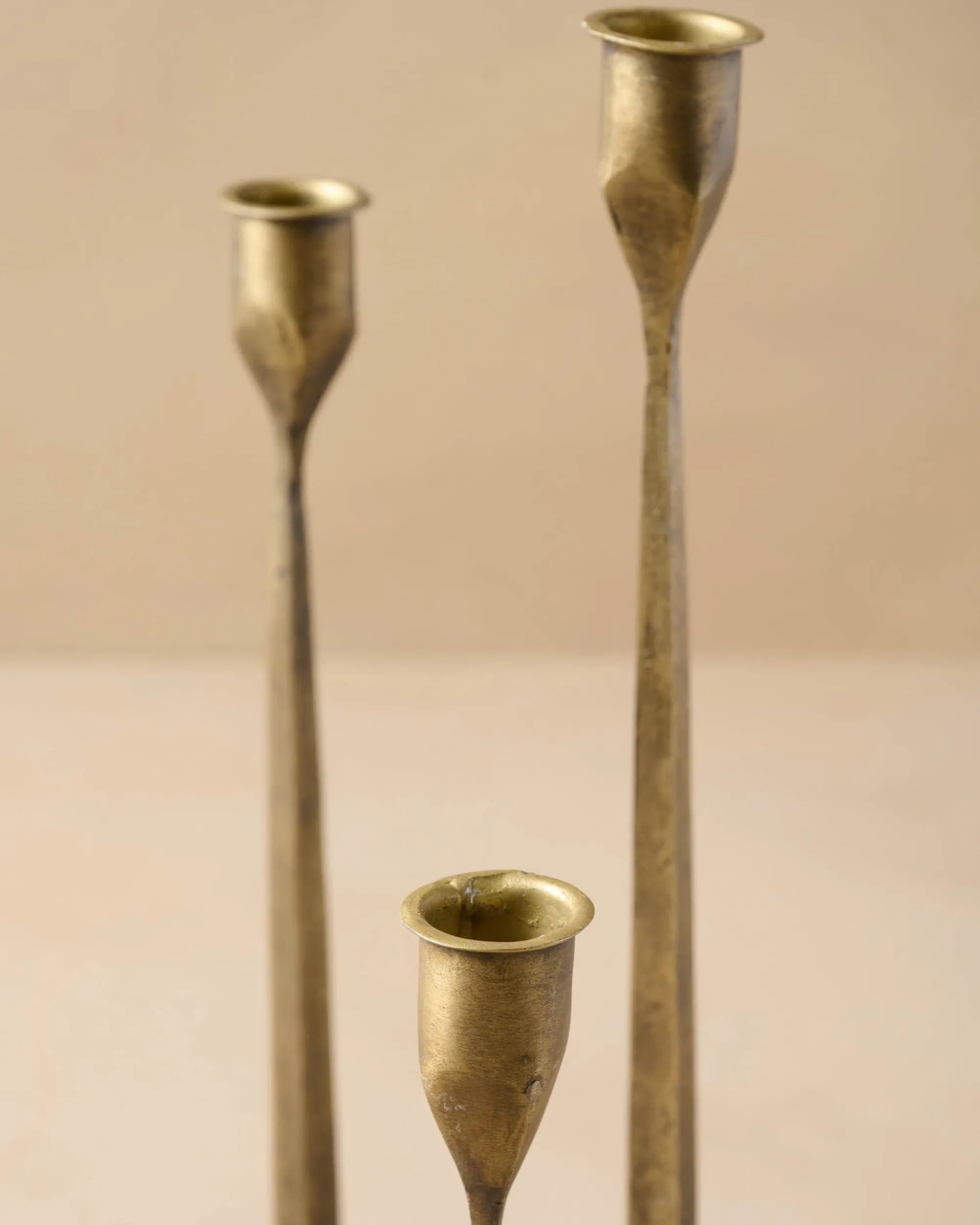 VND7974 Guru Creations Antique Brass Gatecrest Multi Taper Holder