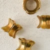 VND7371 True Home Decor Pvt Ltd Antique Brass Ruffle Napkin Ring Set of Four