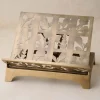 VND7372 ACUBE KRAFT PVT LTD Antique Brass Shadow Floral Cookbook Stand
