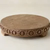 VND6622 ARVIND EXPO-CRAFTS Antiqued Carved Wood Round Riser