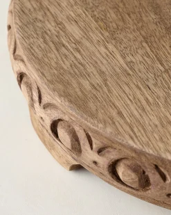 VND6622 ARVIND EXPO-CRAFTS Antiqued Carved Wood Round Riser
