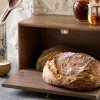 VND8122 R R INDUSTRIES Antiqued Wood Carved Bread Box