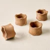 VND6622 ARVIND EXPO-CRAFTS Antiqued Wood Napkin Ring Set of Four
