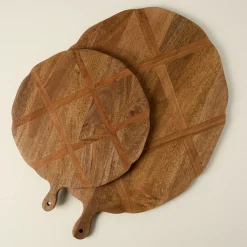 VND7974 Guru Creations Antiqued Wood Round Serving Board