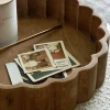 VND6622 ARVIND EXPO-CRAFTS Antiqued Wood Scalloped Tray