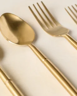 VND6715 VENUS IMPEX Antique Gold Flatware (Set of 5)