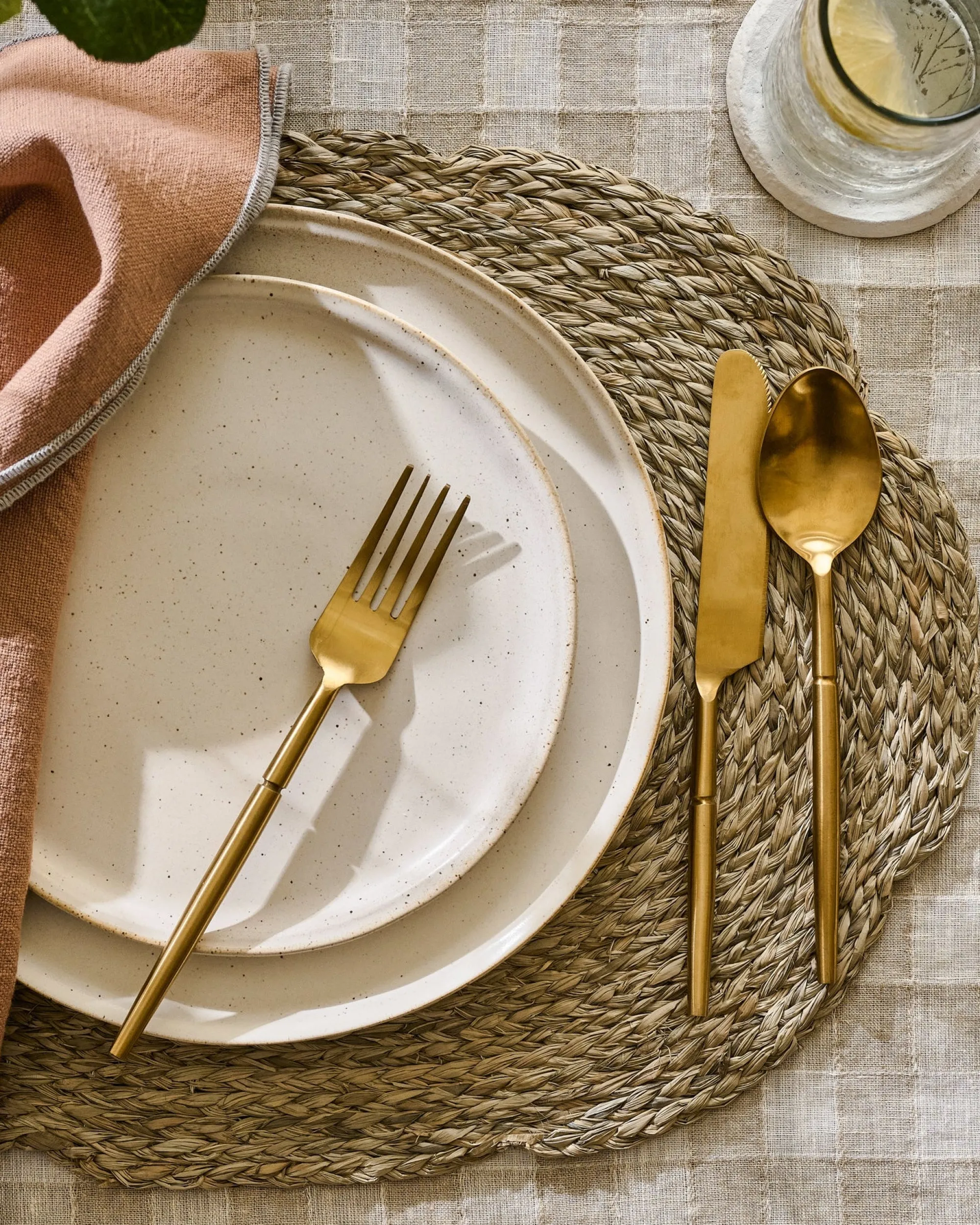 VND6715 VENUS IMPEX Antique Gold Flatware (Set of 5)