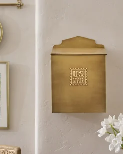 VND6628 Quality Products of India Antique Inspired Brass Mail Box
