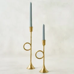 VND0164 Creative Co-op Inc Antique Inspired Trumpet Taper Holder