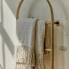 VND7018 Makerspalm, LLC Antique White Essential Tassel Throw
