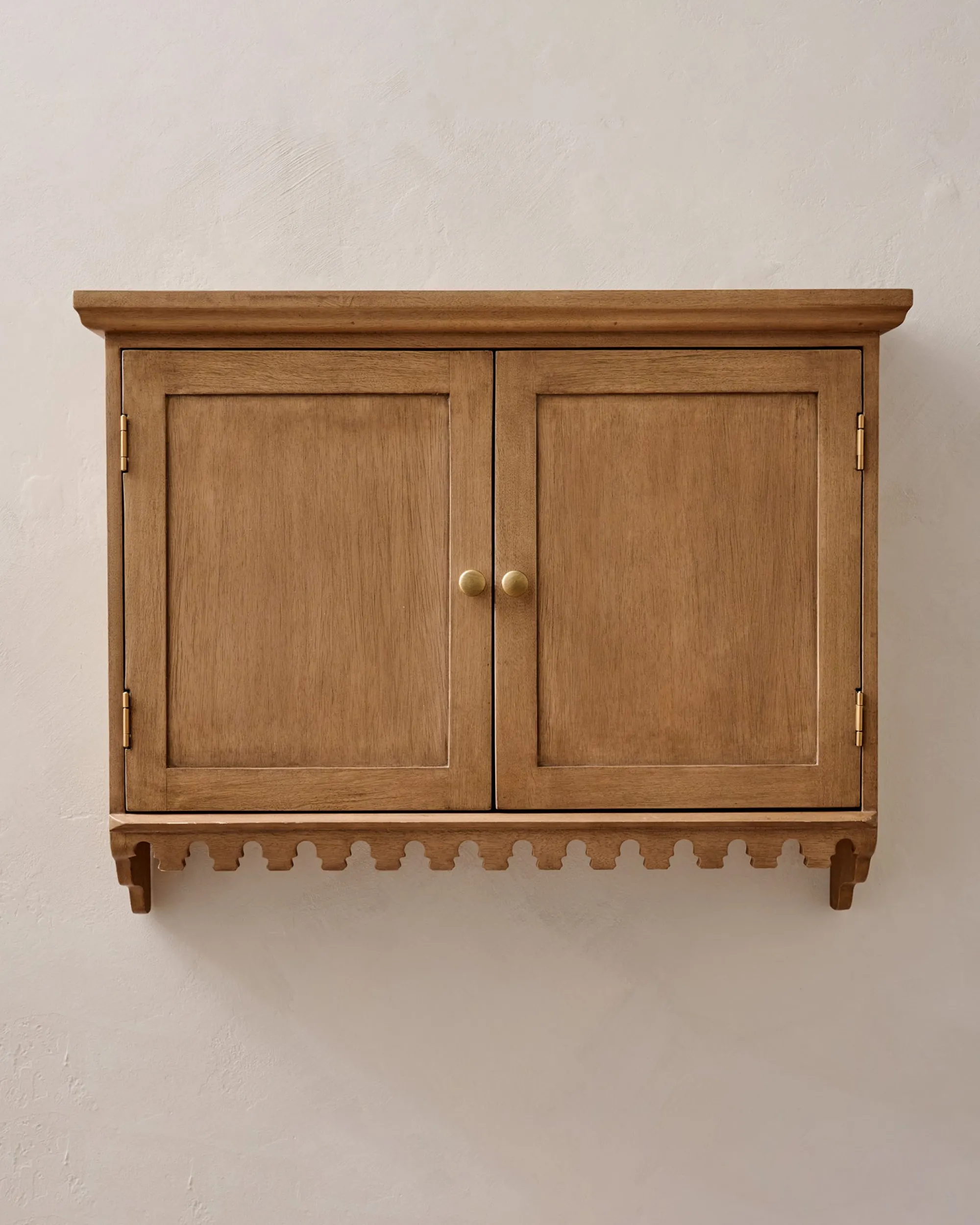 VND8329 Craftmachine India Pvt Ltd Archie Scalloped Wood Wall Cabinet
