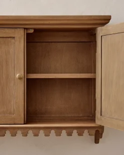 VND8329 Craftmachine India Pvt Ltd Archie Scalloped Wood Wall Cabinet