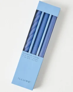 VND2713 Illume Assorted Blue Taper Candle Set