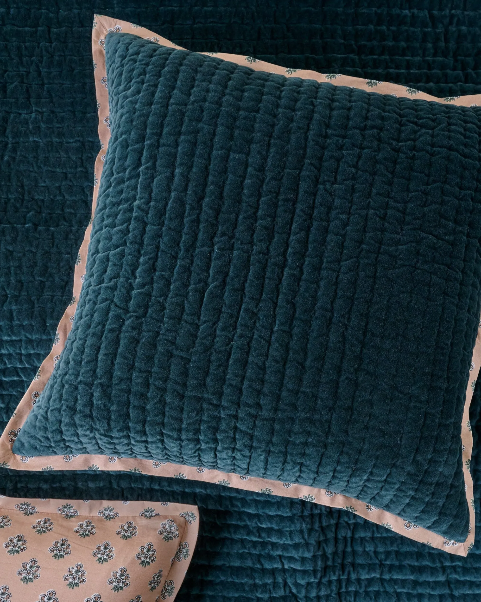 VND8328 FA HOME AND APPAREL PVT LTD Audrey Velvet Block Print Sham - Magical Forest