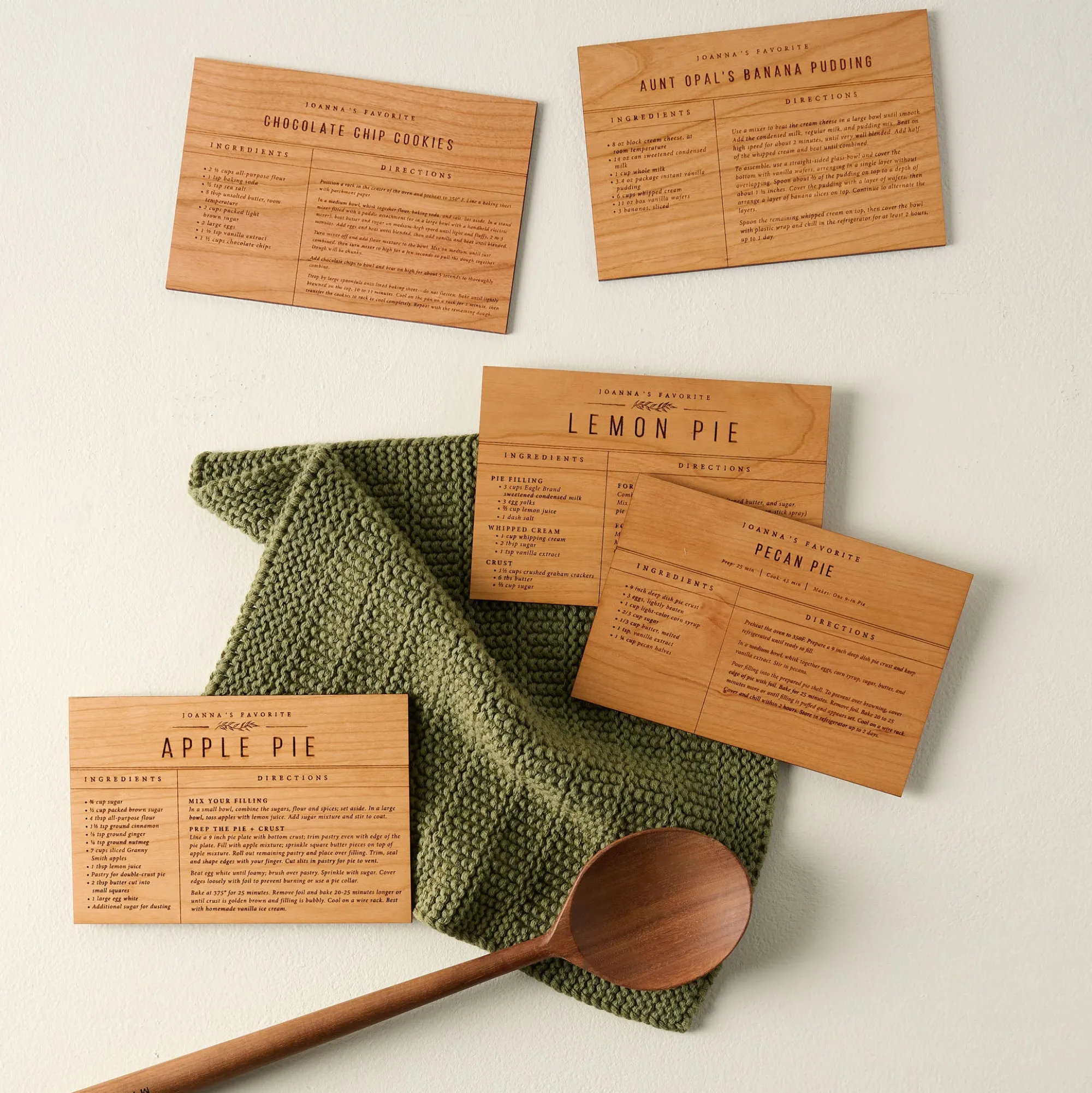 VND0556 Wordsmith Wood Shop Banana Pudding Wooden Recipe Card