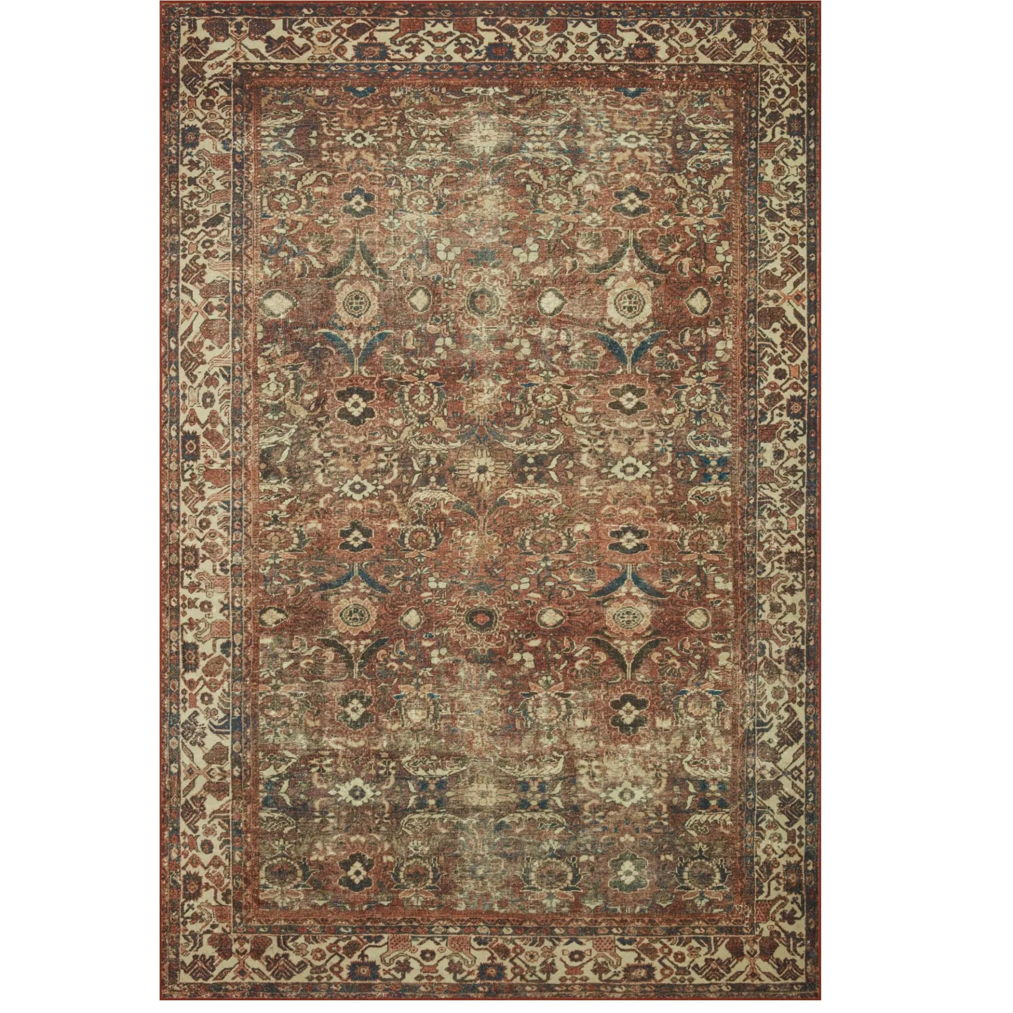 VND0086 Loloi Inc Banks Brick Ivory Rug