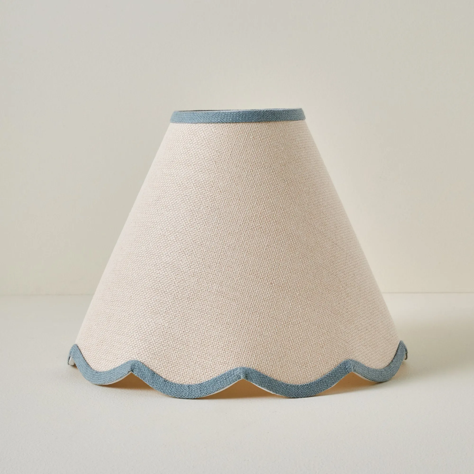VND6475 StyleCraft Home Collection Blue Wavy Trim Linen Shade