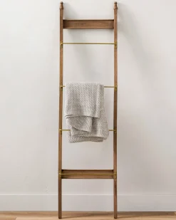 VND8551 MANI ART Brass and Wood Library Ladder