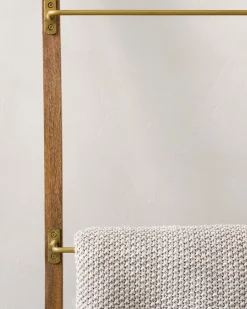 VND8551 MANI ART Brass and Wood Library Ladder