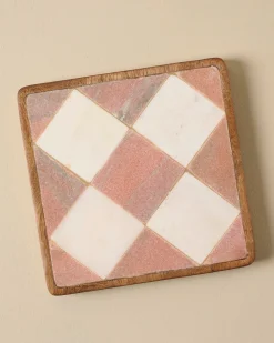 VND8336 SINGHANIA MARBLES PVT.LTD. Carmella Checkered Marble Trivet