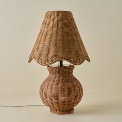 VND6475 StyleCraft Home Collection Cassie Rattan Table Lamp