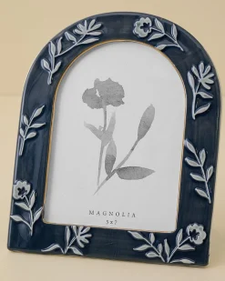 VND0164 Creative Co-op Inc Ceramic Arched Floral Photo Frame