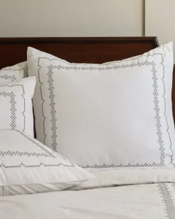 VND8328 FA HOME AND APPAREL PVT LTD Daphne Green Cross-Stitch Sham