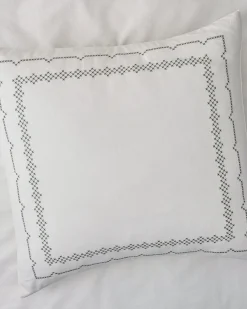 VND8328 FA HOME AND APPAREL PVT LTD Daphne Green Cross-Stitch Sham
