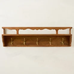 VND8551 MANI ART Daphne Wood and Brass Display Shelf