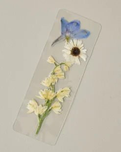 VND8072 PAGE PETAL Delphinium and Daisy Pressed Floral Bookmark