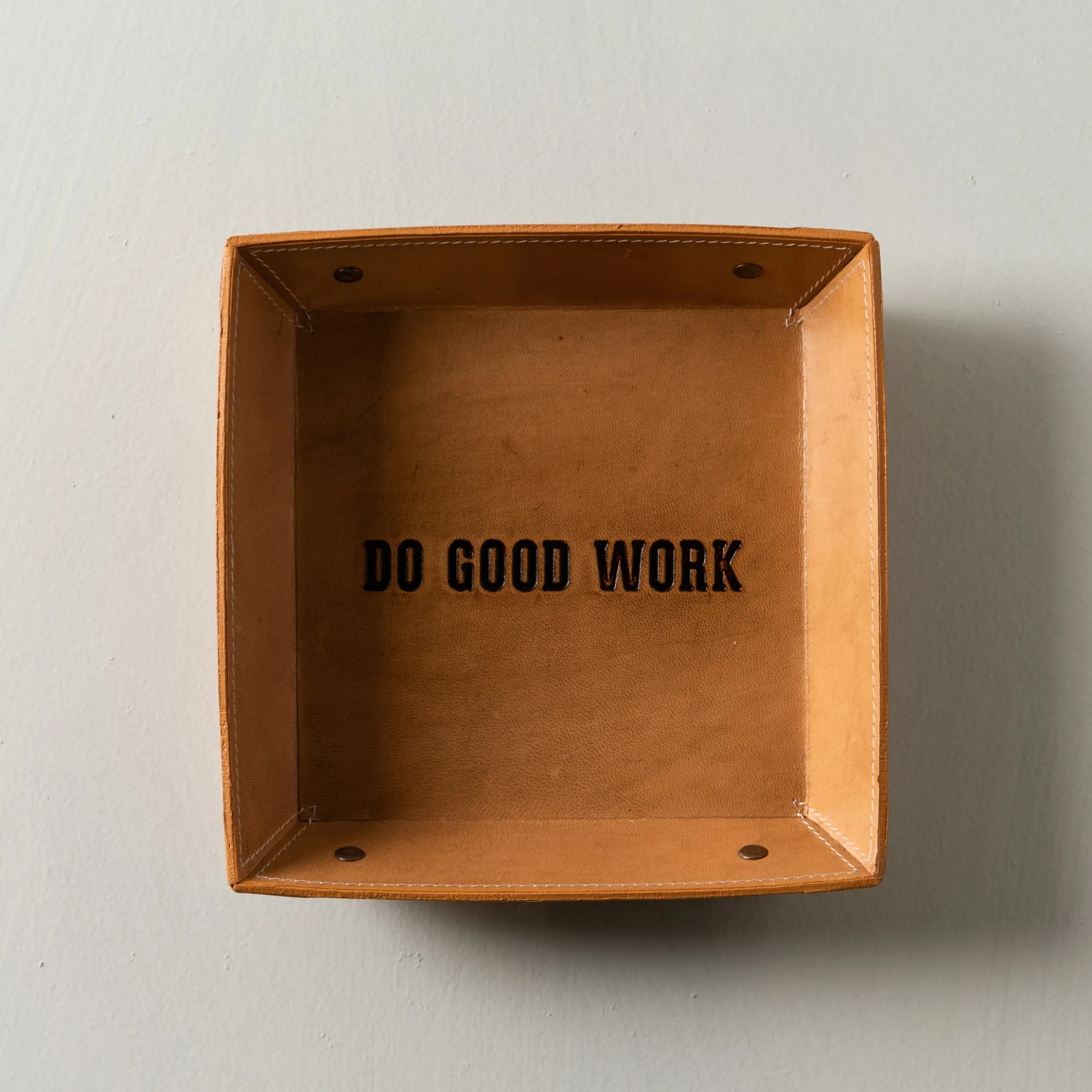 VND0148 Two's Company, Inc. Do Good Work Leather Desk Tray