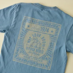 VND0179 Hole In The Roof Marketing Inc Dusty Boots Ice Blue Short Sleeve Shirt
