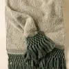 VND7018 Makerspalm, LLC Dusty Green Essential Tassel Throw