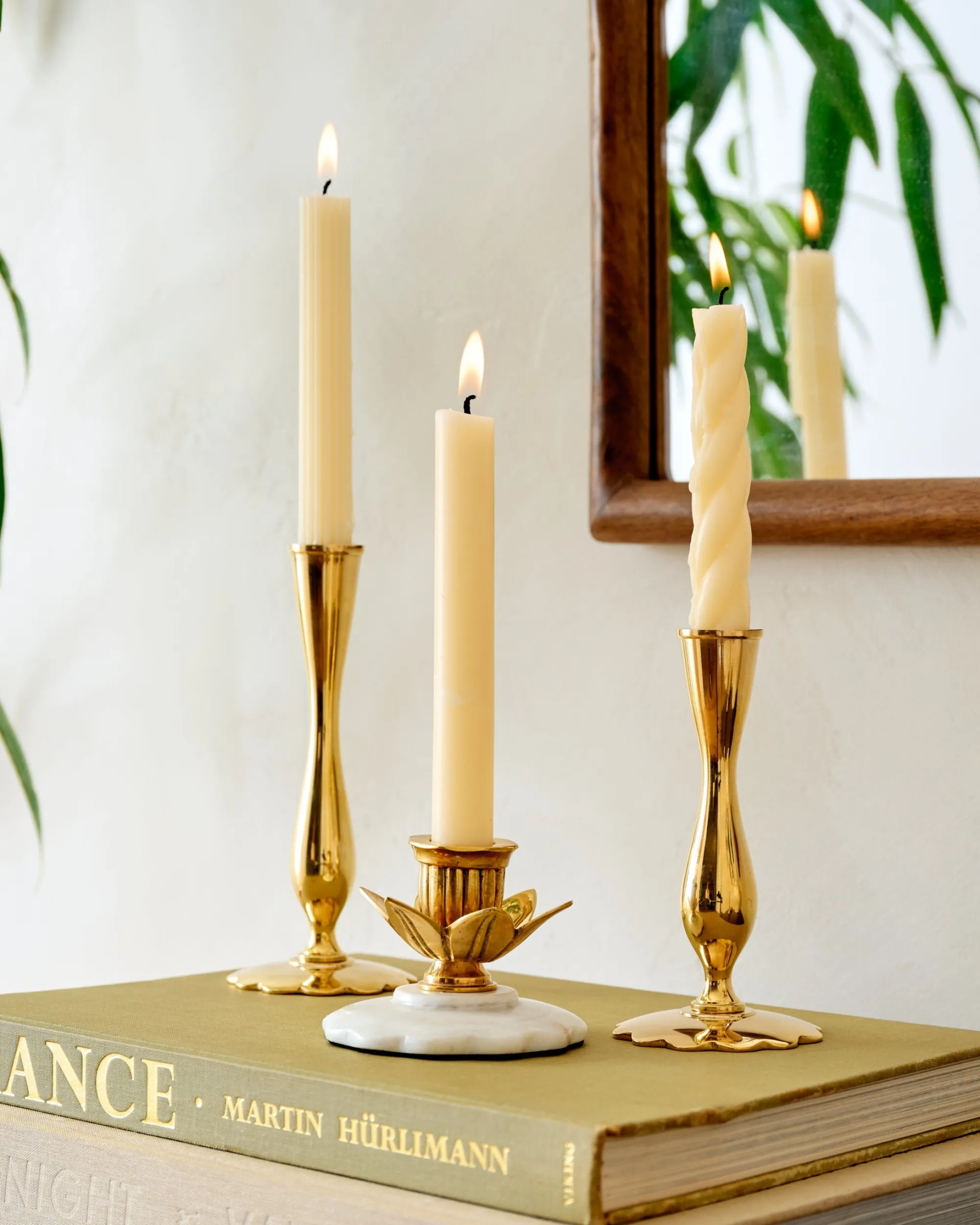 VND6624 GULATI EXPORTS Eden Solid Brass Tulip Taper Holder