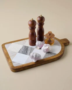 VND8336 SINGHANIA MARBLES PVT.LTD. Everett Checkered Marble Serving Board