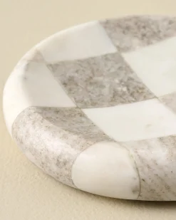VND6842 Ferry International Everett Checkered Marble Trinket Tray
