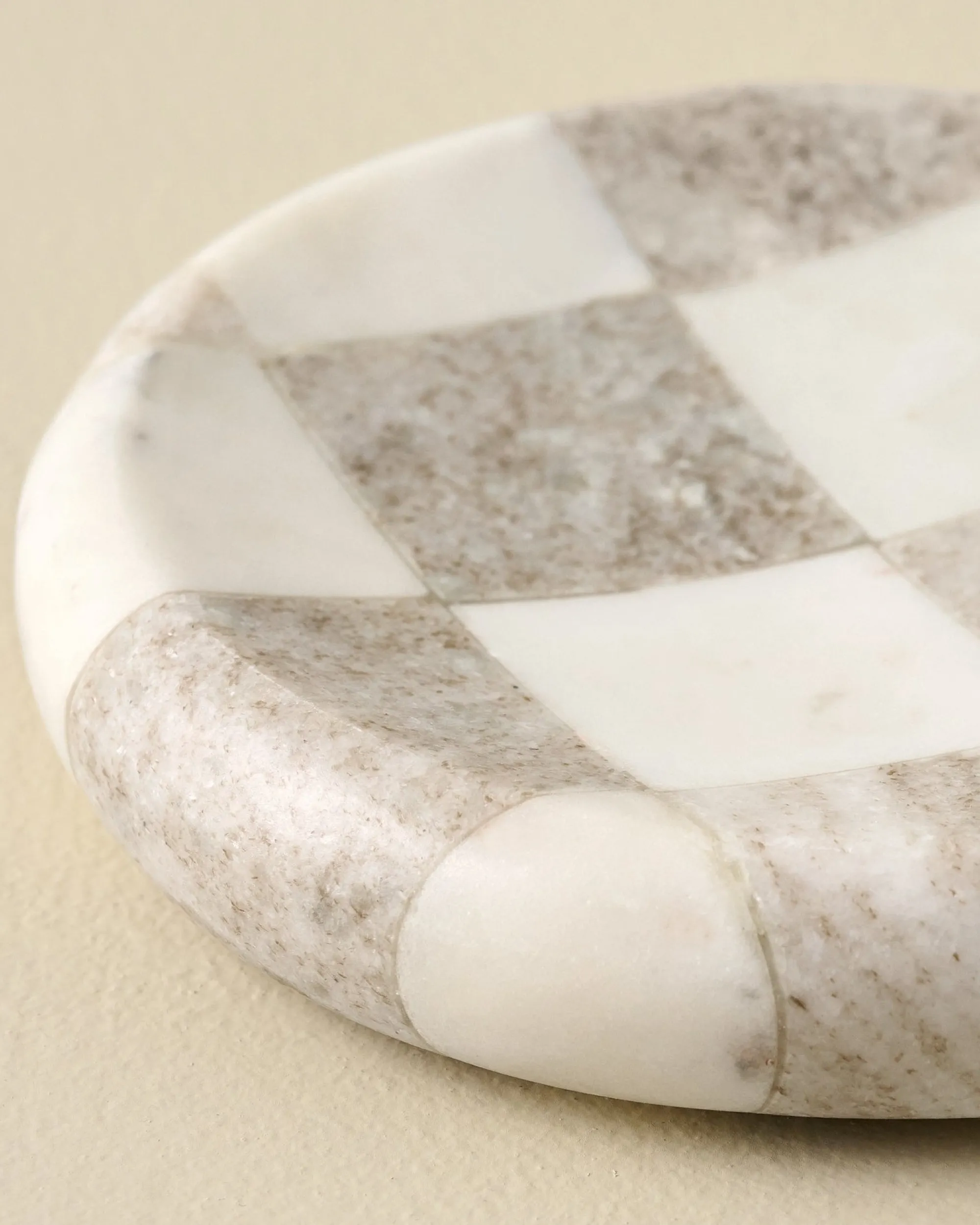 VND6842 Ferry International Everett Checkered Marble Trinket Tray