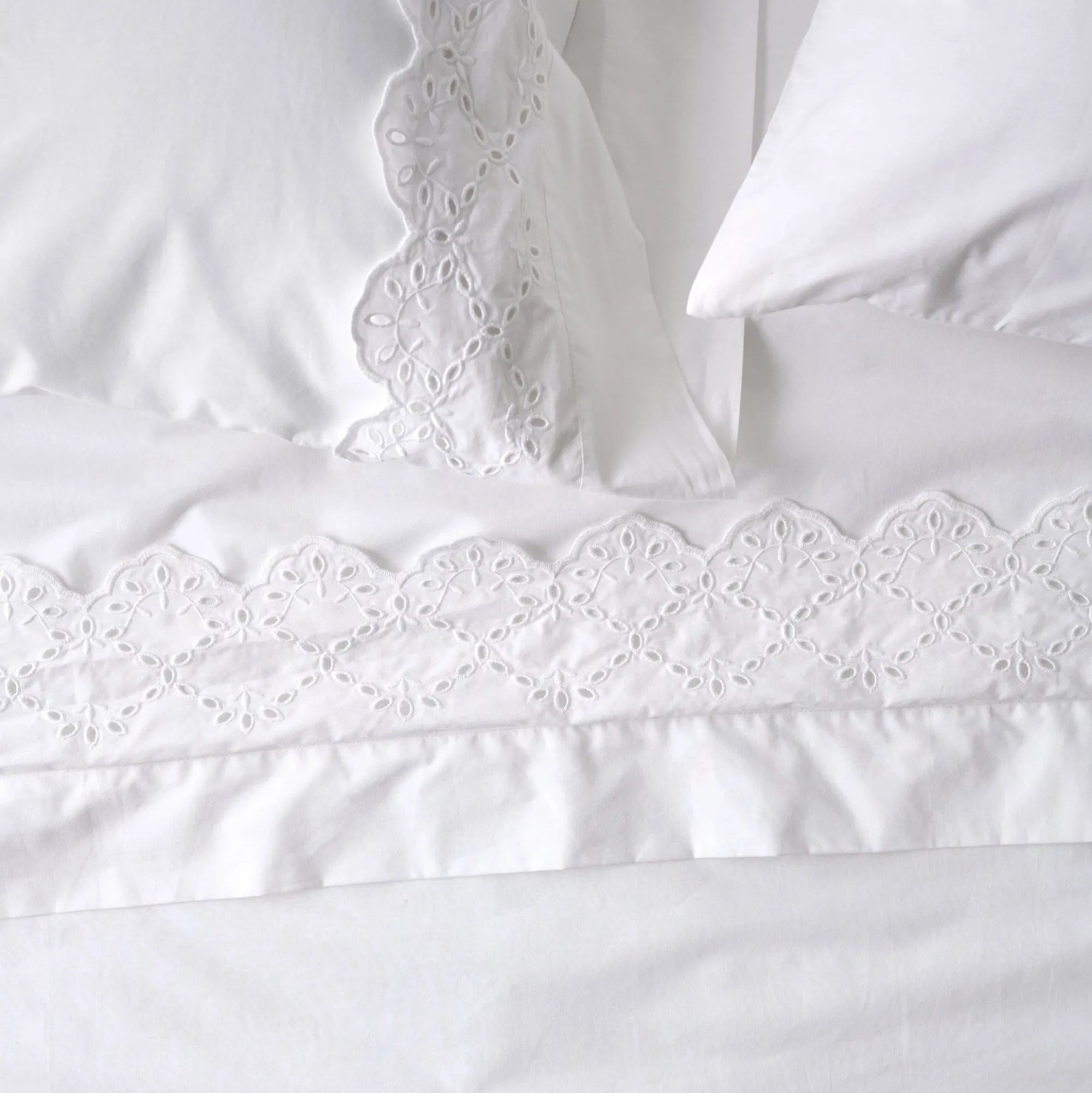 VND8328 FA HOME AND APPAREL PVT LTD Eyelet Scallop Edge Sheet Set