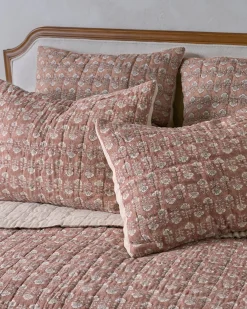 VND7018 Makerspalm, LLC Flora Block Print Pillow Sham - Desert Clay