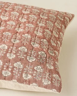VND7018 Makerspalm, LLC Flora Block Print Pillow Sham - Desert Clay