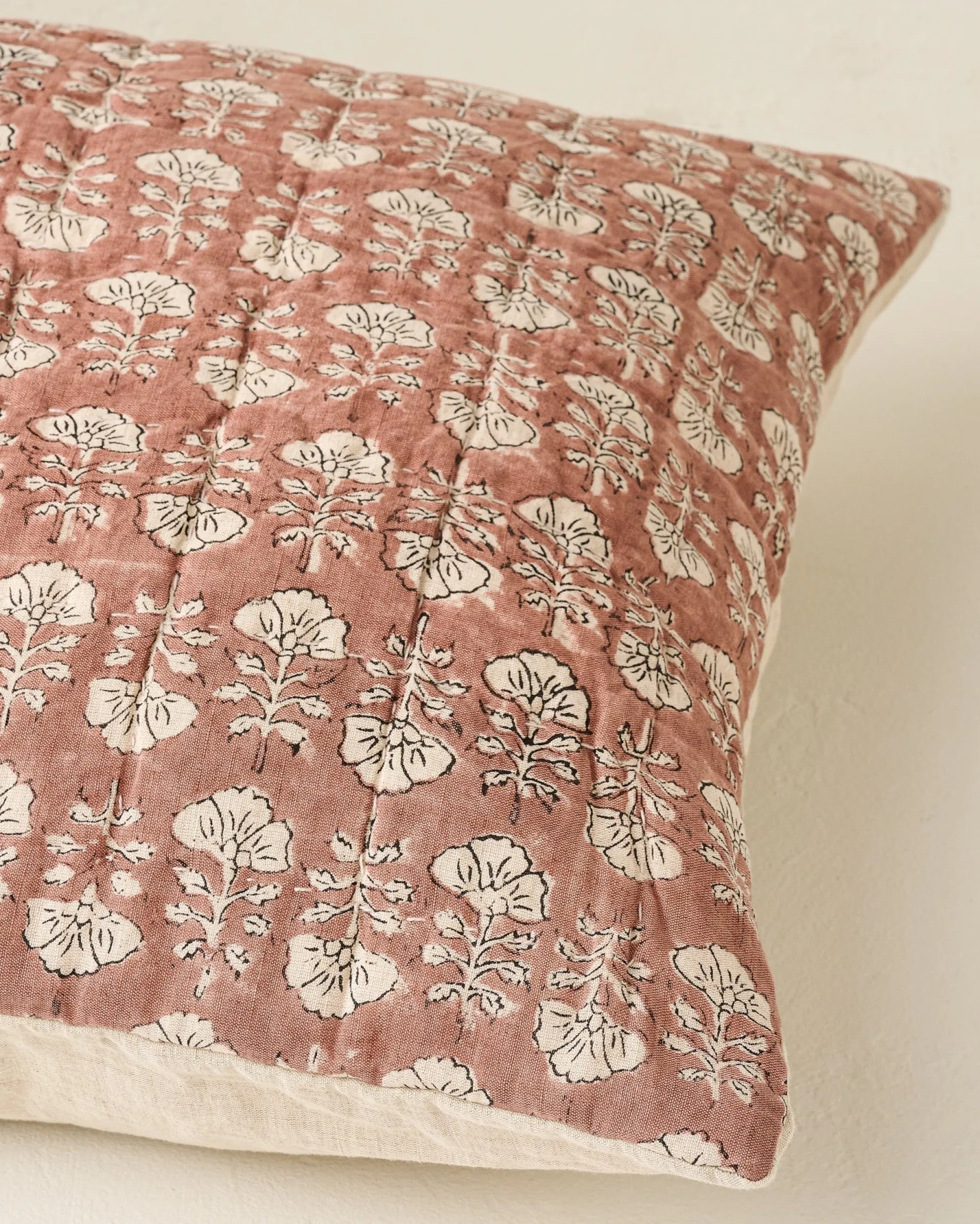 VND7018 Makerspalm, LLC Flora Block Print Pillow Sham - Desert Clay