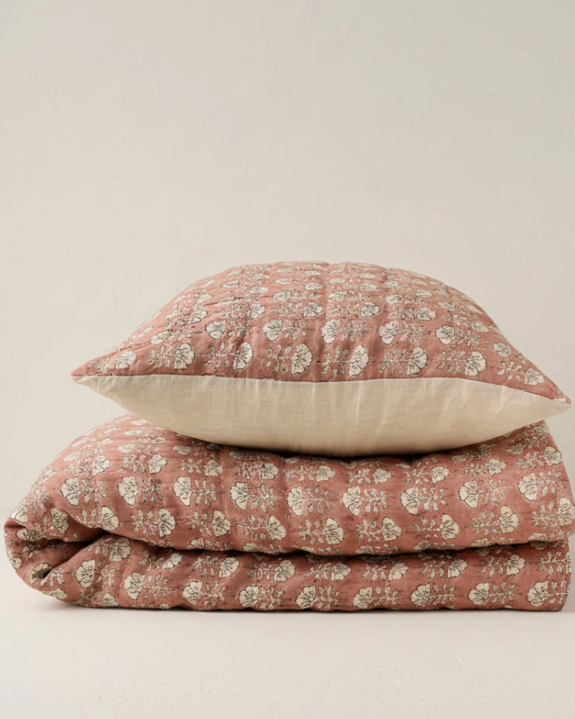 VND7018 Makerspalm, LLC Flora Block Print Pillow Sham - Desert Clay