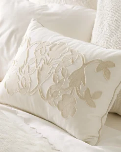 VND8328 FA HOME AND APPAREL PVT LTD Floral Applique Lumbar Pillow