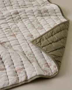 Magnolia Floral Jacquard Kantha Quilt + Sham Set (King)