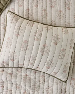 VND8328 FA HOME AND APPAREL PVT LTD Floral Jacquard Kantha Quilted Sham