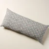 VND7018 Makerspalm, LLC Flora Silver Blue Large Lumbar Pillow