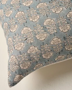 VND7018 Makerspalm, LLC Flora Silver Blue Large Lumbar Pillow