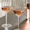 VND8124 Transparent Overseas Fluted Wine Glass